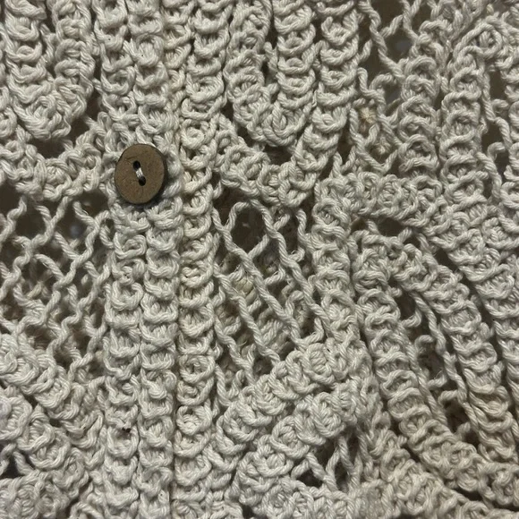 Knit lace cardigan ivory size xl button up. Scandigirl coquette boho - Picture 2 of 7